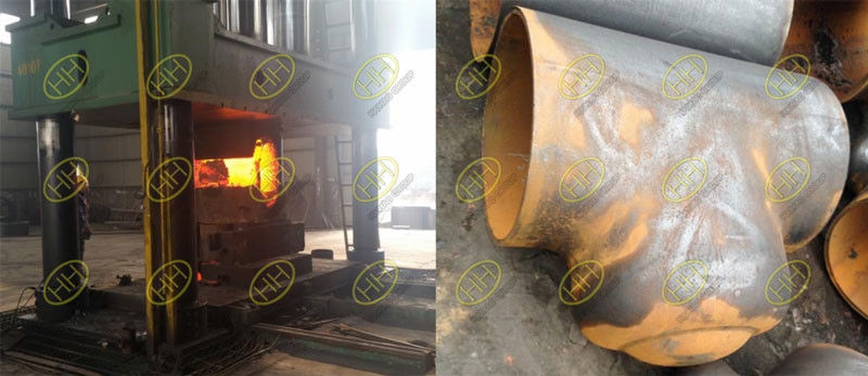 Hydraulic bulging forming process for integrally formed tee