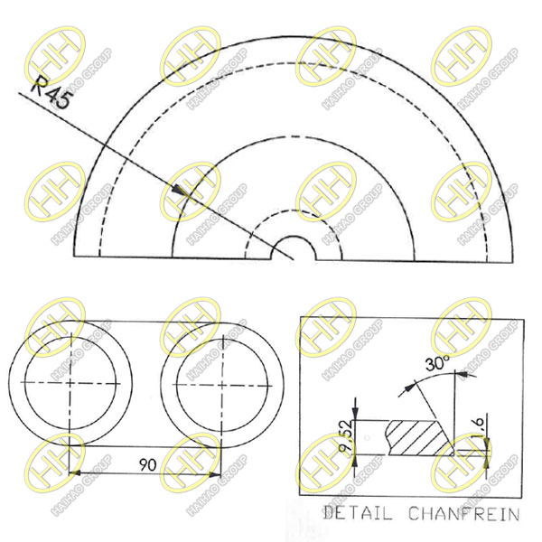 Customized ASME B16.9 A106 Gr. B 180° short radius elbows for German client