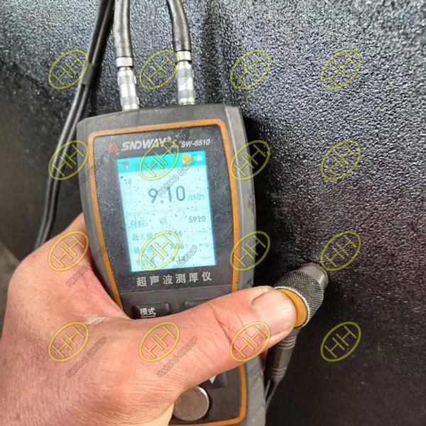 Ultrasonic wall thickness testing of ASME B16.9 long radius elbow