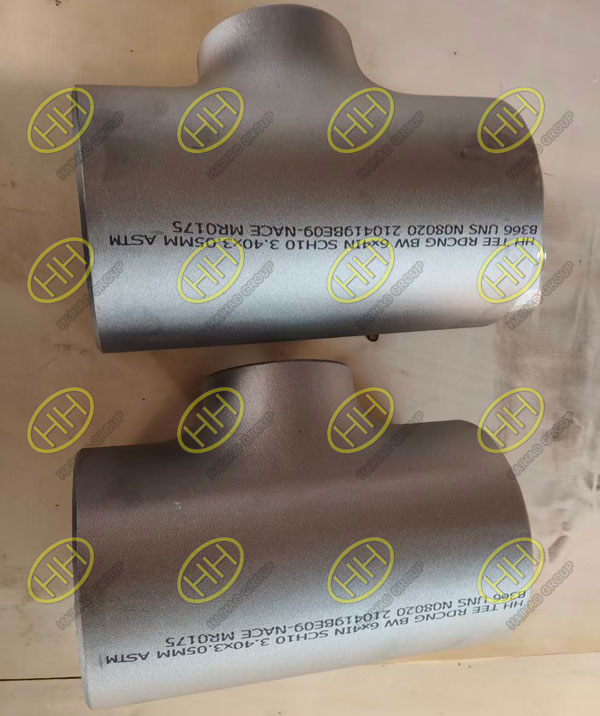 ASTM B366 UNS N08020 reducing tees SCH10 for UAE project