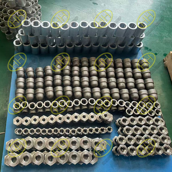 ASME B16.11 ASTM A105N forged threaded pipe fittings-bushings couplings elbows and tees