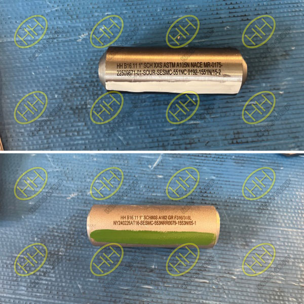 A105N and F316L threaded pipe nipples ASME B16.11 double end threaded