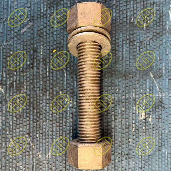 Cadmium plated stud bolts with nuts and washers ready for shipment