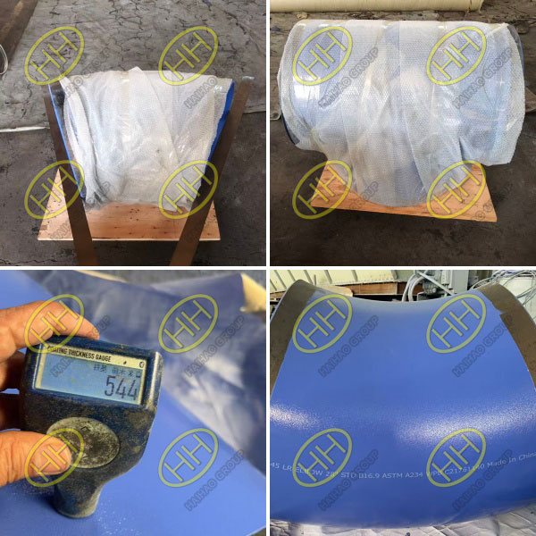 FBE coated pipe fittings ASTM A234 WPB tee and elbows