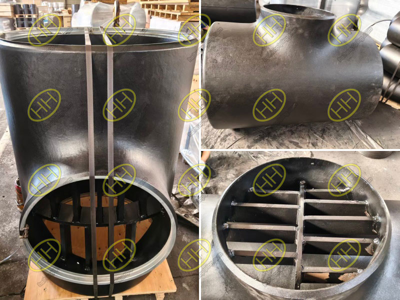 ASTM A860 WPHY 52 barred reducer tee 36 inch x 24 inch manufactured by Haihao Group