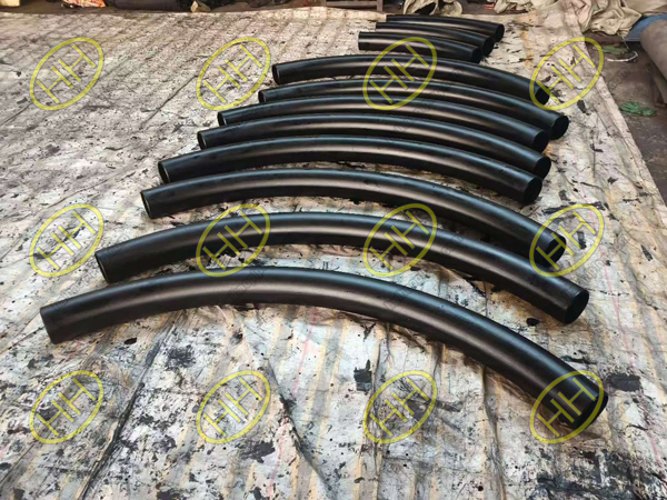 5 inch SCH40 A234 WPB 10D pipe bend, 90° and 45°, extrados wall thickness guaranteed, wooden crate packing for Singapore pipeline project