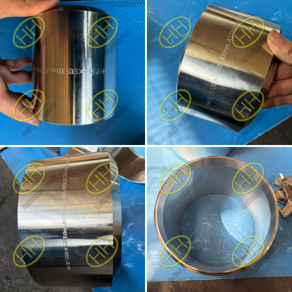 ASTM B444 UNS N06625 Gr.1 custom short pipe spools, transition wall thickness, 100% UT and PT inspected, wooden crate packing for Singapore corros